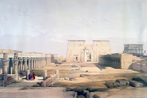 Großer Zugang zum Tempel von Philae, Nubien, 19. Jahrhundert