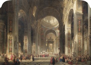 Innenansicht von St. Peter, Rom, 1862 von David Roberts