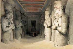 Innenraum des Tempels von Abu Simbel, Nubien, Ägypten, um 1845