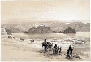 Insel Graia, Golf von Akaba, Zeichnung vom 27.02.1839 in „Das Heilige Land“, London 1849 von David Roberts