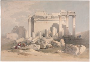 Ruinen des östlichen Portikus des Tempels von Baalbek von David Roberts