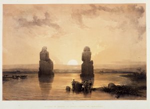 Statuen von Memnon in Theben während der Überschwemmung - in „Das Heilige Land“, London 1849
