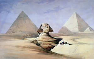 Die Große Sphinx und Pyramiden von Gizeh, 1838-1839