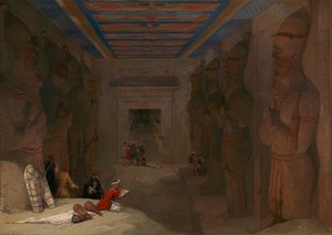 Die Hypostylhalle des Großen Tempels von Abu Simbel, Ägypten von David Roberts