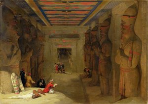 Die Hypostylhalle des Großen Tempels von Abu Simbel, Ägypten von David Roberts