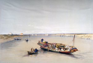 Der Nil in Richtung der Pyramiden von Dahschur und Saqqara von David Roberts