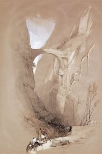 Der Triumphbogen, der die Schlucht nach Petra überquert, 1839 von David Roberts