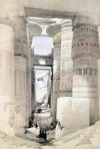 Blick durch die Säulenhalle, Karnak, Ägypten, um 1845