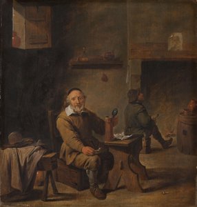 Älterer Mann in einer Taverne sitzend von David Teniers (II) (after)