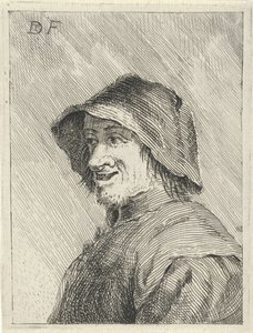 Bauer mit Hut nach links von David Teniers (II)