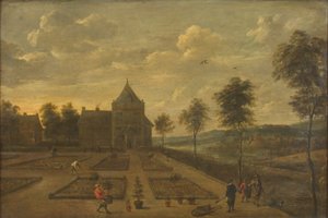 Ein Garten vor einem Landsitz