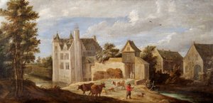 Blick auf das Haus des Künstlers De Dry Token nahe Perck von David Teniers II