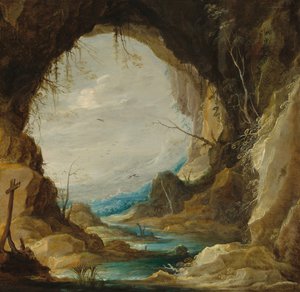 Aussicht aus einer Grotte, frühe 1630er Jahre von David Teniers II