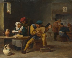 Bauern machen Musik in einem Gasthaus von David Teniers the Younger