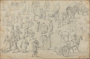 Studien von Marktfiguren von David Teniers the Younger