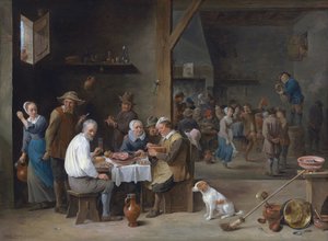 Das Schinkenessen von David Teniers the Younger