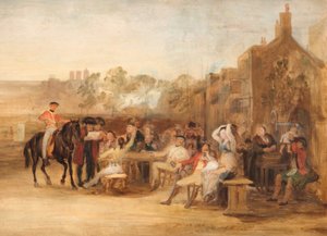 Chelsea-Pensionäre lesen die Waterloo-Depesche, 1819