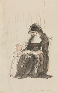Nonne liest einem Kind vor, 1835 von David Wilkie