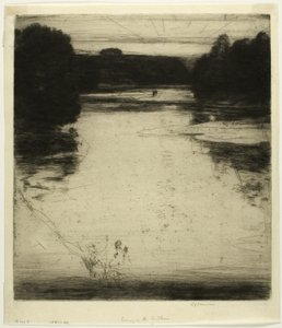 Nachglühen (oder Abend) am Findhorn von David Young Cameron
