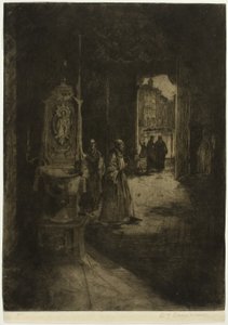 Kircheninneres, Venedig, Tafel sechzehn aus dem Norditalien-Set von David Young Cameron
