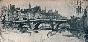 Pont Neuf: Platte eins aus dem Paris-Set, 1904 von David Young Cameron