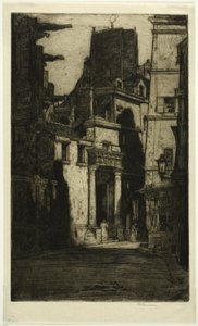 Saint Gervais, Rue des Barres, Platte vier aus dem Paris-Set von David Young Cameron