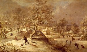 Das alte Dorf im Schnee von David Teniers the Elder