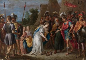 Eustathius bittet Gottfried von Bouillon um Gnade für Armida von David Teniers the Younger