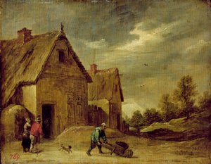 Bauer mit Schubkarre von David Teniers the Younger
