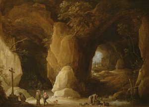 Einsiedler in einer Höhle (17. Jahrhundert) von David Teniers the Younger