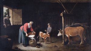Innenansicht eines Kuhstalls von David Teniers the Younger