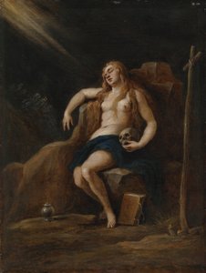 Maria Magdalena in der Wildnis, nach Jacopo Palma, Il Giovane von David Teniers the Younger