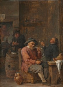 Bauern rauchen in einem Gasthaus von David the Younger Teniers