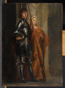 Die Heiligen Georg und Cäcilia, nach Antonello da Messina von David Teniers the Younger