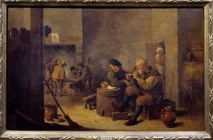 Rauchen in einem Gasthaus. Gemälde von David Teniers II dem Jüngeren (17. Jahrhundert)