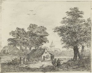 Landschaft mit Spaziergängern von David van der Kellen