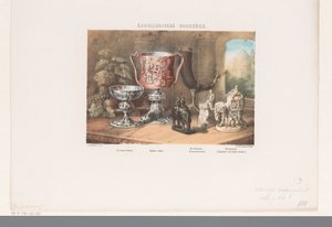 Karolingische Becher, Trinkhorn und Figuren
