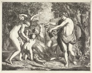 Landschaft mit Bacchanal, mit Bacchus von David van der Plas