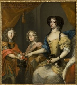 Anna Sophie von Dänemark, Kurfürstin von Sachsen mit Söhnen Johann Georg und Friedrich August von David von Krafft