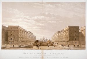 Anzeige eines Immobilienmaklers für Objekte am Norfolk Square, Paddington, London, ca. 1870