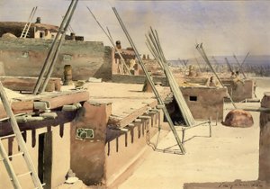 Straße im Pueblo von Zuni, New Mexico