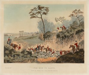 [Fuchsjagd] Satz von vier: (4) Fuchs läuft zur Erde / Ansicht von Popes Pit, in der Nähe von Walton Heath von Dean Wolstenholme