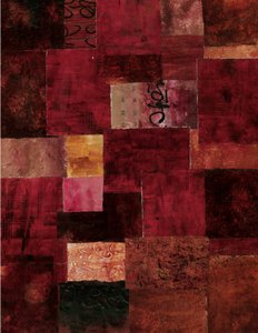 Karmesinrotes Patchwork Abstrakt