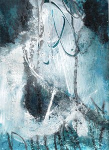 Nebeliges Blauabstrakt von Deb Chaney