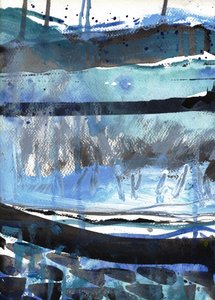 Winter Blaue Landschaft von Deb Chaney