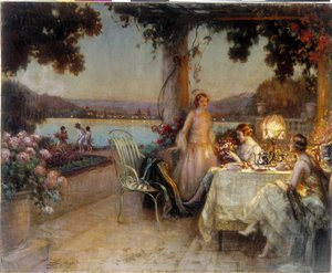 Am Abend auf der Terrasse