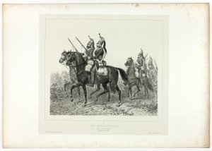 11. Dragoner Vorhut, aus Souvenirs d’Italie: Expédition de Rome von Denis Auguste Marie Raffet
