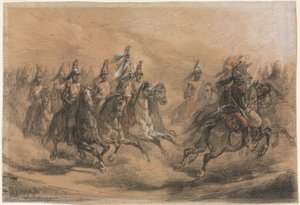 Kavallerieangriff von Denis Auguste Marie Raffet