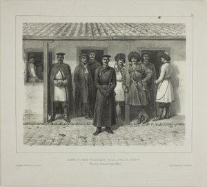 Kosakenleibwächter der Linie, Kuban, Taman, Straße von Yeni-Kale, 9. Oktober 1837 von Denis Auguste Marie Raffet