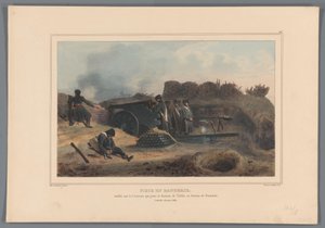 Geschütz in Aktion, 1832 von Denis Auguste Marie Raffet